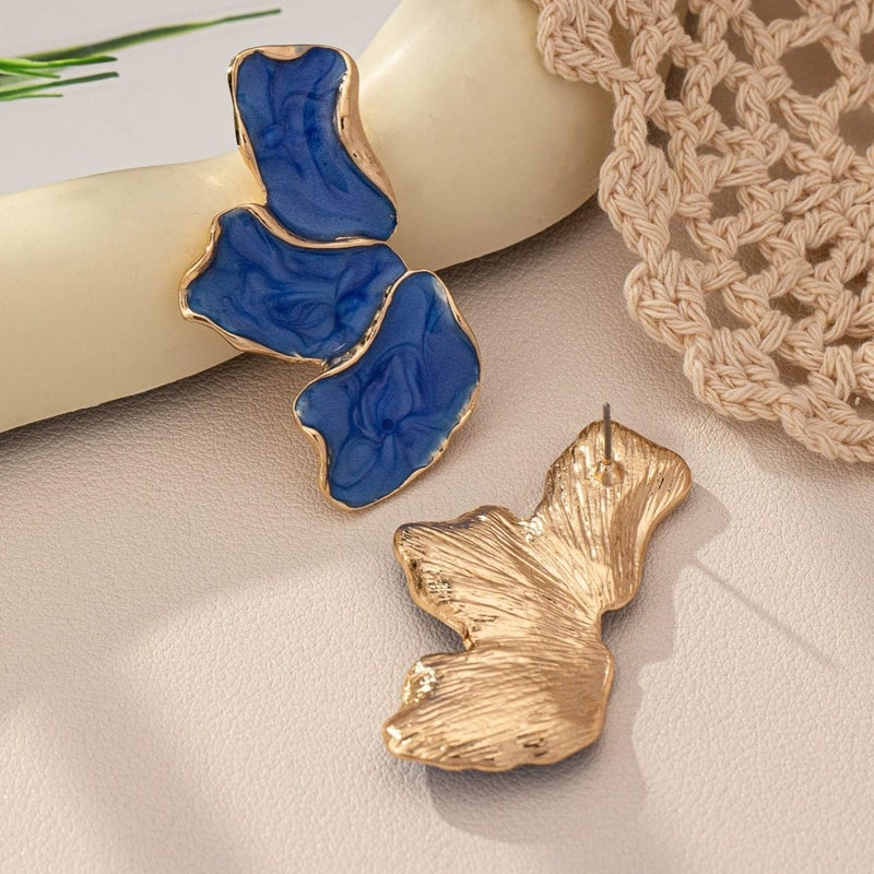 EXPHAIN Irregular Petal Earring For Women Stainless Steel Unique Statement Flower Dangle Earrings Trendy Jewelry Gift - Image 5